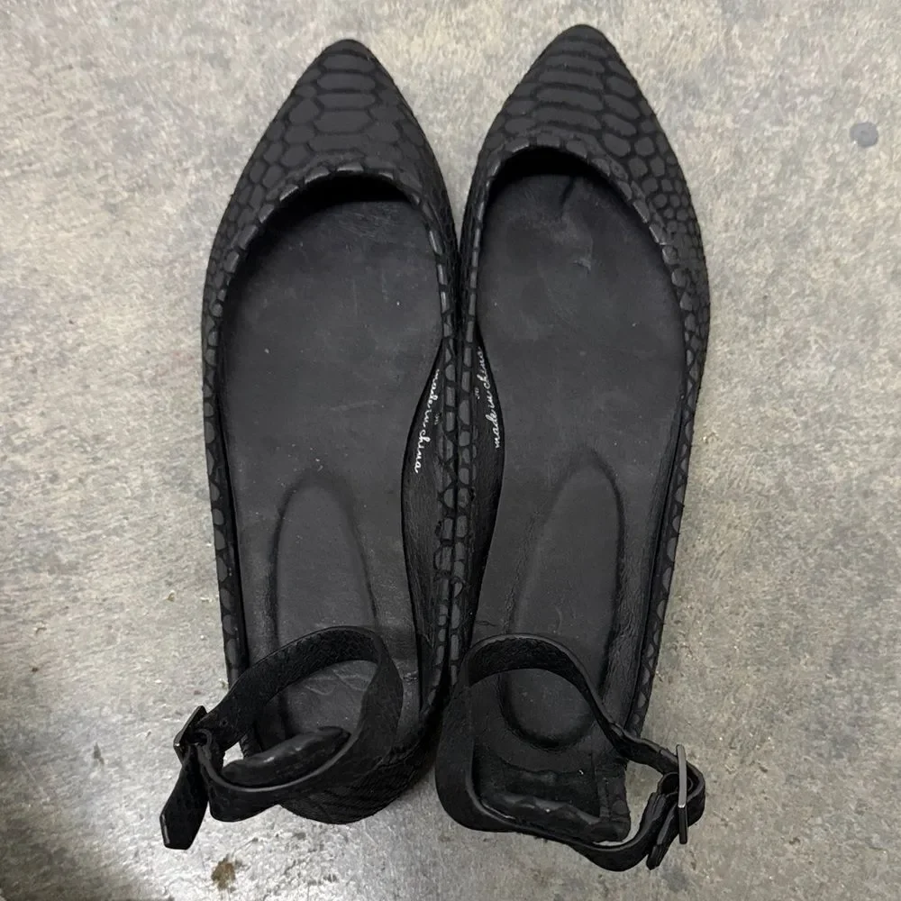 Joie Black Textured Flats - Picture 3 of 4